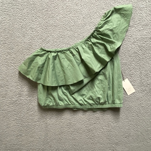 𝅺A New Day Women's Off Shoulder Ruffle Top Blouse Extra Large Green - Picture 1 of 8